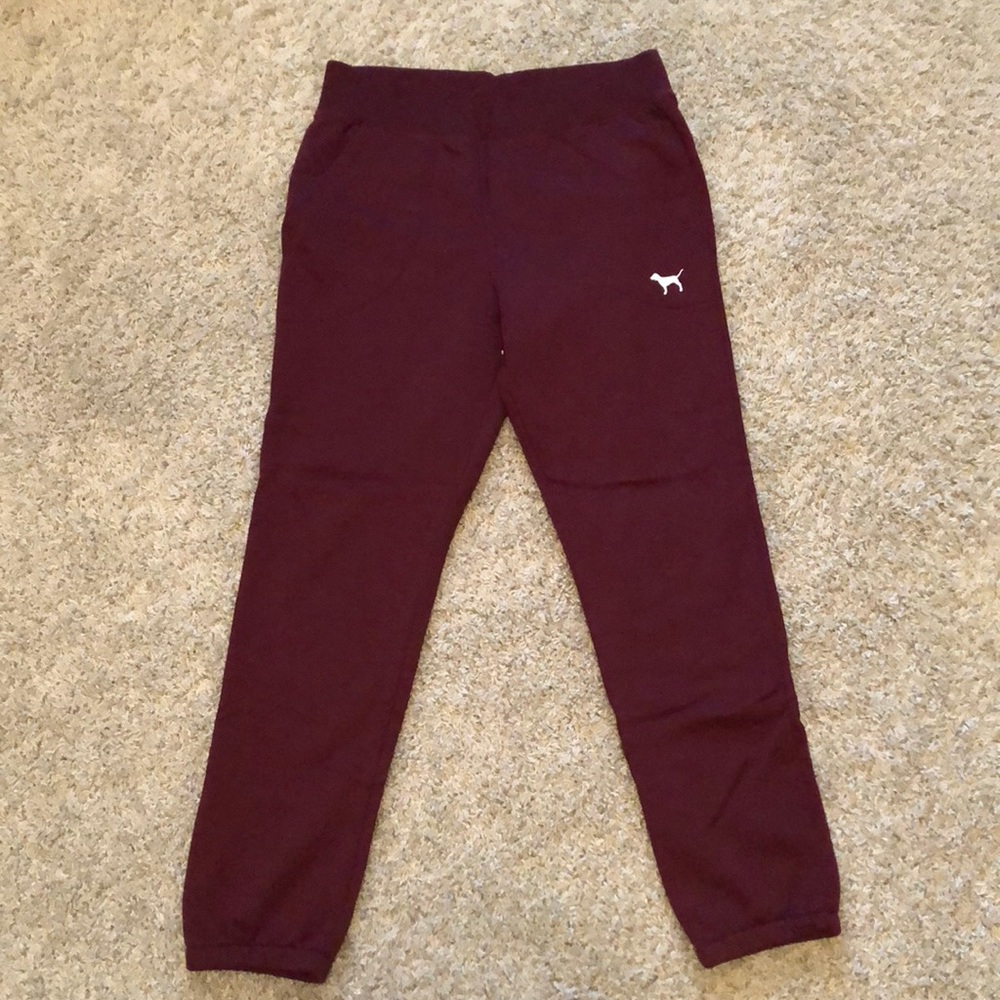 VS Pink Sweatpants in Maroon